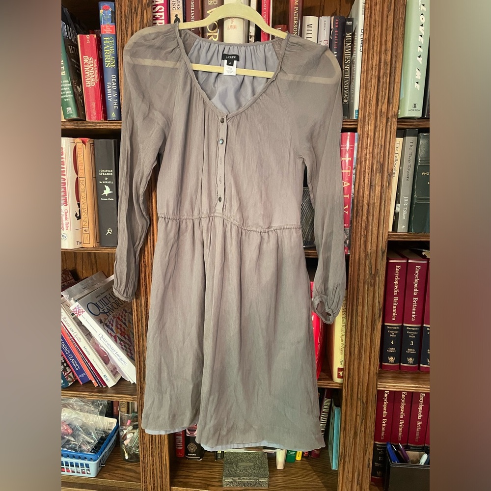 J. Crew Gray Silk Dress